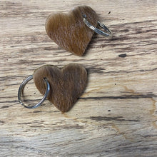 Load image into Gallery viewer, COWHIDE KEYCHAIN in HEART *CLEARANCE ITEMS*
